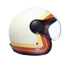 Helmet Jet C/visiera Border stripes White