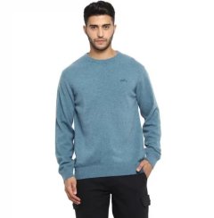 SVETR PÁNSKÝ TYRKYS FLAT KNIT CREW