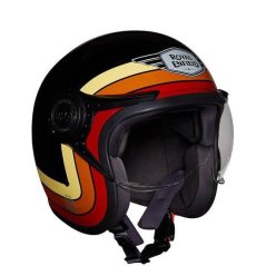 Helmet Jet C/visiera Border stripes Black