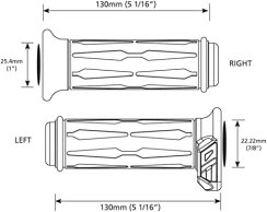 Vyhřívané rukujeti KOSO HG-13 130mm se zabudovaným ovládáním