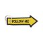 KLÍČENKA FOLLOW ME, YELLOW BLACK