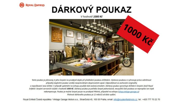Dárkový poukaz v hodnotě 1000 Kč