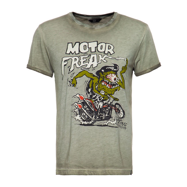 TRIČKO PÁNSKÉ KING KEROSIN MOTOR FREAK TRIČKO OLIVE - Velikost: XL
