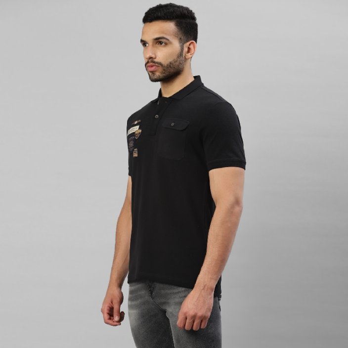 RE TRIČKO PÁNSKÉ HYBRID POLO BLACK