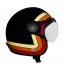 Helmet Jet C/visiera Border stripes Black - Velikost: L
